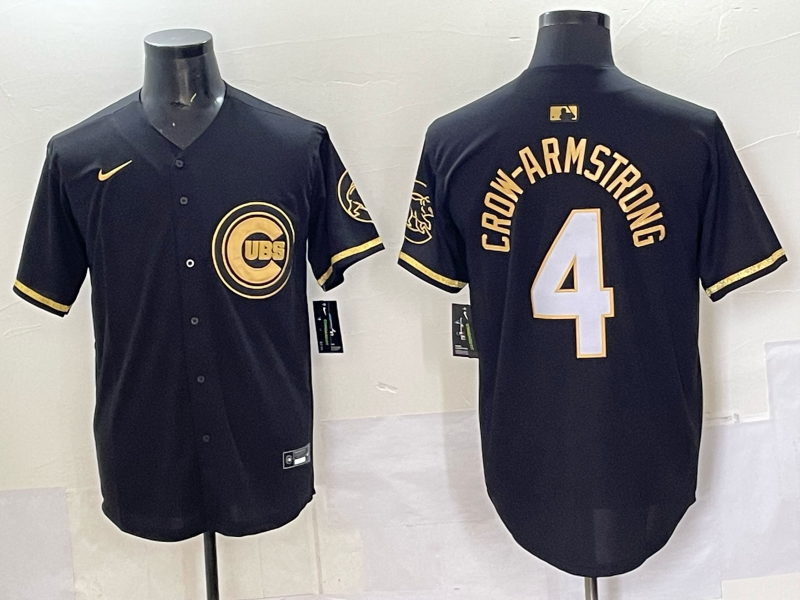 Men Chicago Cubs #4 Crow Armstrong black Nike MLB 2025 Jersey 06->chicago cubs->MLB Jersey